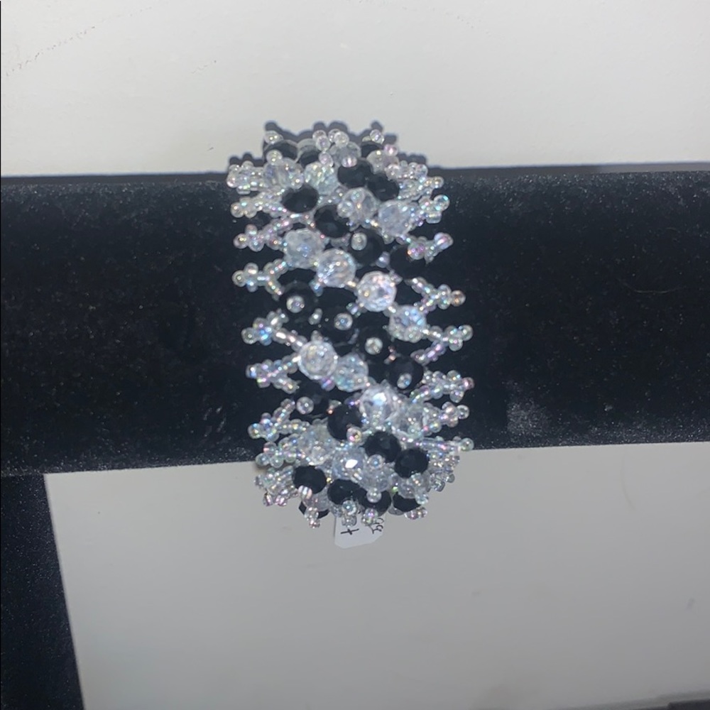 Unique white / silver and black bracelet